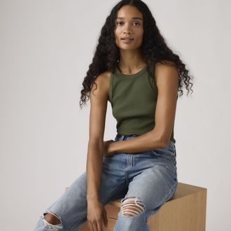 Levi's Essential Racer Tank Top - Womens - XS - Green