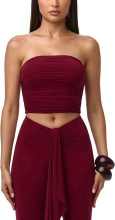 Naked Wardrobe Rippled Tube Top in Sangria at Nordstrom, Size X-Large
