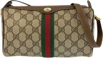 Gucci Pre-owned Cross Body Bags, female, Beige, Size: ONE SIZE Pre-owned Canvas Cross Body Bag
