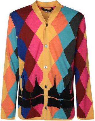 Comme Des Gar&ccedil;ons Diamond Cardigan - Heren - Vesten - Veelkleurig - M - Wol - Truien & Vesten