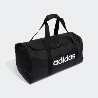 adidas Sporttasche ADIDAS PERFORMANCE LINEAR DUFFELBAG M, Damen, schwarz-weiss (schwarz, schwarz, wei&szlig;), Obermaterial: 100% Polyester, Taschen Sporttasche
