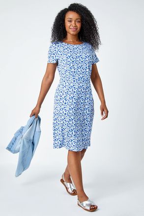 Roman Ditsy Floral Pocket Stretch Dress