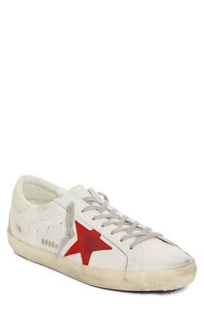 Golden Goose Super-Star Sneaker in White/red/cream at Nordstrom, Size 47
