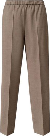 Fabiana Filippi Bistretch Wool Jogging Broek - Dames - Straight fit broeken - Bruin - M - Wol - Broeken