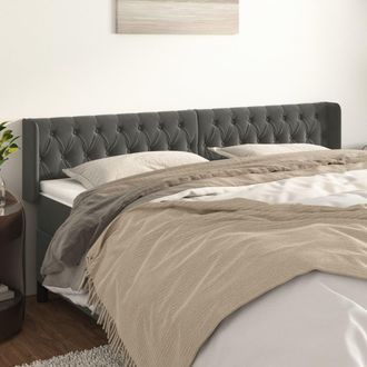 vidaXL Cabecero De Terciopelo Gris Oscuro 183x16x78/88 Cm Vidaxl