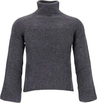 Emporio Armani Jersey de Cuello Alto Acanalado - Knitwear - Mujer - Gris - XS