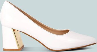 London Rag zaila metallic accent block heel pumps