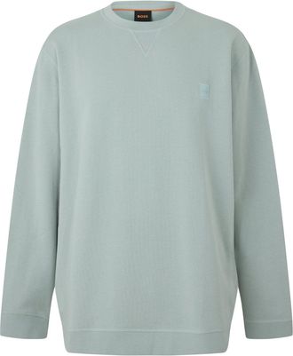 HUGO BOSS Heren Westart Premium Katoenen Sweatshirt met Crew Hals (Zilver)