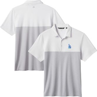 Travis Mathew Mens TravisMathew White/Gray Los Angeles Dodgers Home Run Leader Tri-Blend Polo at Nordstrom, Size Xxx-Large