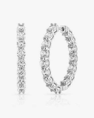 BEN ONI Inside Out CZ Hoop Earrings in Silver at Nordstrom