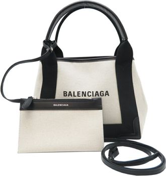 Balenciaga Black Gray Canvas Tote Bag (Pre-Owned)