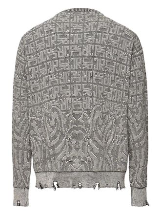 John Richmond Maglione con orlo sfrangiato - Grigio