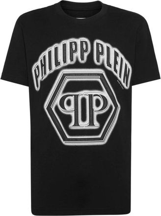 Philipp Plein T-shirt Ronde Hals SS - Heren - T-shirts - Zwart - XL - Katoen - Tops