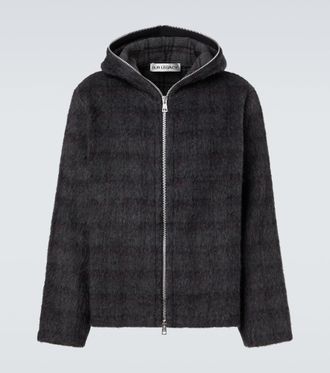 Our Legacy Checked knitted zip-up hoodie