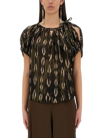 Isabel Marant Black Printed Round Neck Top