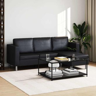 vidaXL Vidaxl - Sof&aacute; Modular De 3 Plazas De Cuero Artificial Negro