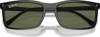 Ray-Ban 59mm Polarized Rectangular Sunglasses in Black at Nordstrom
