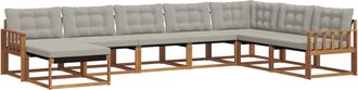 vidaXL Conjunto De Sof&aacute;s De Exterior 8 Uds. Gris Natural Y Claro Vidaxl