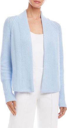 Karen Kane Rib Crop Cardigan in Blue at Nordstrom, Size X-Small