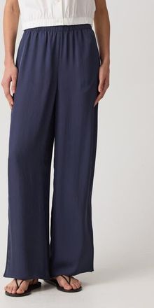 Theory Slit Hem Wide Leg Pants in Nocturne Navy at Nordstrom, Size Medium