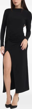 Patrizia Pepe draped maxi dress - Zwart