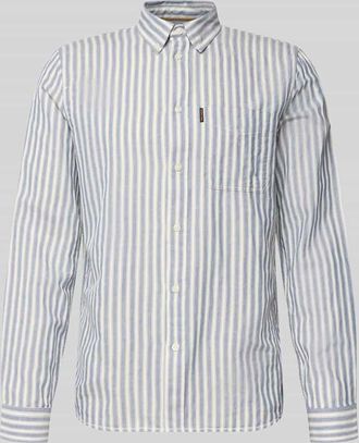 PME Legend Regular Fit Freizeithemd mit Leinen-Anteil in Jeansblau, Gr&ouml;&szlig;e XXXL