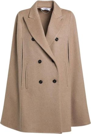 Max Mara Dames, Mantels, Bruin, Maat: S Wol