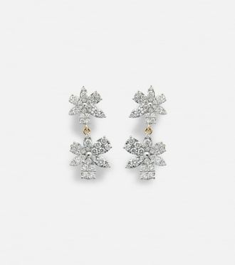 Stone and Strand Grand Magnolia 14kt gold drop earrings with diamonds
