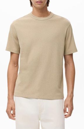 Mango Fine Knit T-Shirt in Beige at Nordstrom, Size Medium