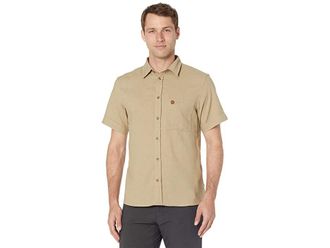 Fj&auml;llr&auml;ven Ovik Travel Shirt Short Sleeve Mens Clothing Sand Stone : MD, Polyester/Hemp