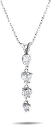 Luxury Bazaar 14K White Gold 2.0ct Diamond Drop Pendant Necklace MF16-070226