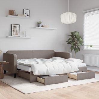 vidaXL Vidaxl - Sof&aacute; Cama Nido Con Cajones Tela Gris Taupe 90x200 Cm