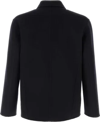 Jil Sander Mens Shirt Navy Virgin Wool Cashmere