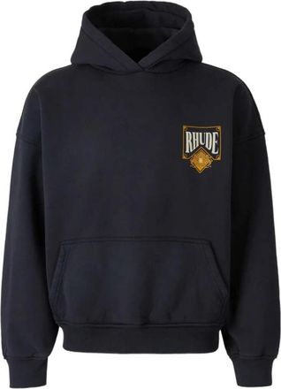 Rhude Logo Hoodie - Heren - Hoodies - Blauw - S - Katoen - Hoodies & sweatvesten