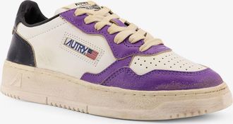 Autry Womens Super Vintage Low-Top Leather Sneakers Purple Trainers