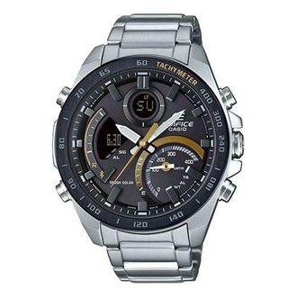 Casio EDIFICE Waterproof Sapphire Crystal Mens Silver Analog ECB-900DB-1C