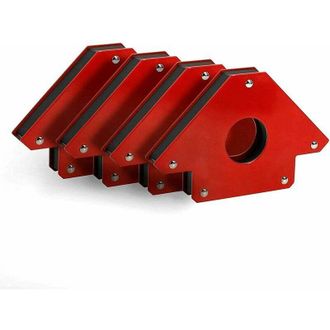 OEM Posizionatore Di Saldatura Magnetico (lotto 2, Forza 11 Kg, Angoli 45&deg;-90&deg;-135&deg;), Squadra Magnetica Rossa Con Freccia