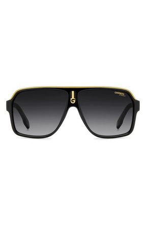 Carrera 62mm Oversize Gradient Rectangular Sunglasses in Black Gold/Dark Grey Sf at Nordstrom