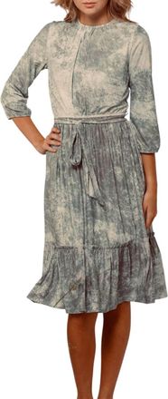 Lilac Mesh Midi Dress In Slate