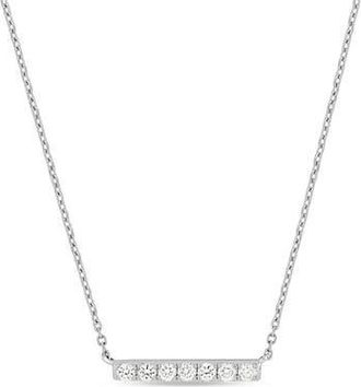 Bony Levy 18K White Gold Diamond Bar Pendant Necklace in 18Kw at Nordstrom Rack