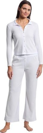 Honeydew Intimates Coffee Club Long Set Womens Pajama Sets White : SM, Polyester/Spandex