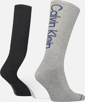Calvin Klein Mens 3-Pack Athleisure Sports Socks, Black/White/Grey - Black/Grey - Size: 16/14.5/8/15/8.5/15.5/9/13/13.5/14/6.5/7/7.5/11.5/5/12/5.5/12