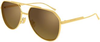 Bottega Veneta BV1465S 004 Mens Sunglasses Gold Size 60