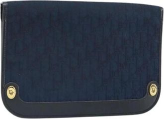 Dior Pre-owned Vintage Trotter Canvas Clutch - Dames - Vintage Clutch - Blauw - ONE Size - Vintage