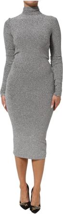 Dolce & Gabbana Sheath Lange Mouwen Jurk - Dames - Casual kleedjes - Grijs - S - Nylon - Kleedjes