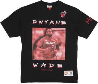 Mitchell & Ness Vintage Dwyane Wade Miami Heat Tee - Heren - T-shirts - Zwart - XL - Katoen - Tops