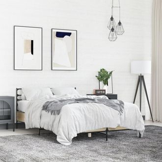 Berkfield Home Bed Frame without Mattress Sonoma Oak 140x200 cm in Brown