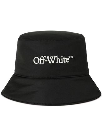 Off-white Vissershoed met geborduurd logo - Zwart