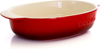 Gibson Crock Pot 2.5 Quart Red Stoneware Bake Pan