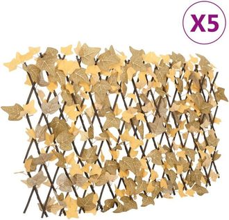 vidaXL Enrejado Expansible De Arce Artificial Naranja 5 Uds 180x60 Cm Vidaxl